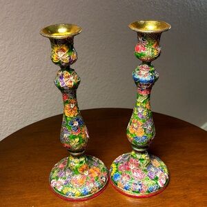 Vintage Cloisonné candlesticks